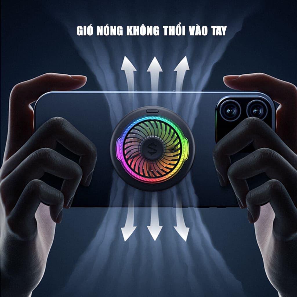 Quạt tản nhiệt điện thoại sò lạnh cao cấp Black Shark Funcooler 5 Led RGB hỗ trợ chơi game Livestream - 4