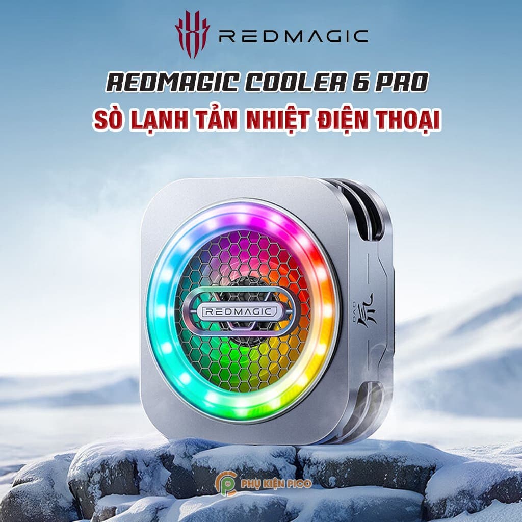 Quạt tản nhiệt điện thoại sò lạnh cao cấp Redmagic Cooler 6 Pro sò lạnh từ tính AI chuyên dụng chơi game livestream
