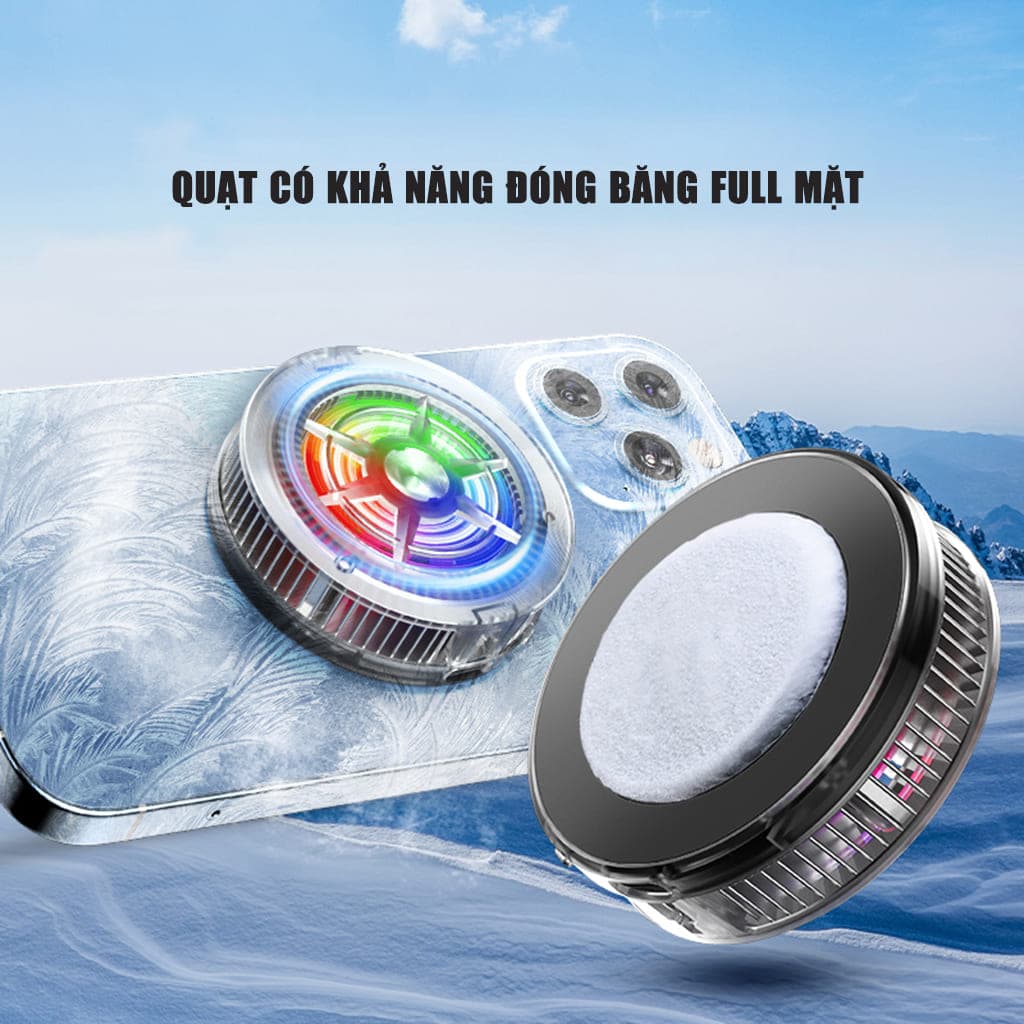 Quạt tản nhiệt điện thoại S2 sò lạnh từ tính Led RGB Gaming thế hệ mới siêu nhẹ đóng băng full mặt - 3