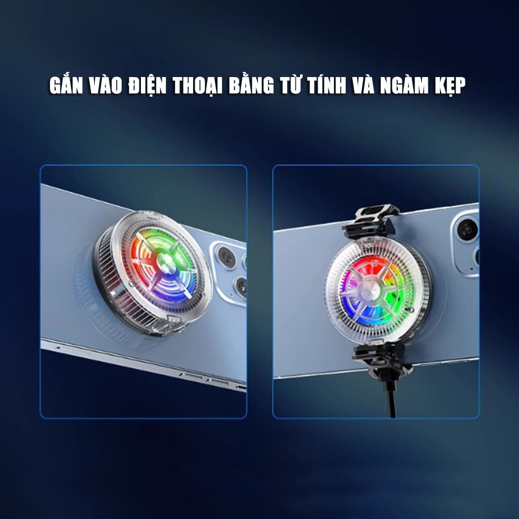 Quạt tản nhiệt điện thoại S2 sò lạnh từ tính Led RGB Gaming thế hệ mới siêu nhẹ đóng băng full mặt - 10