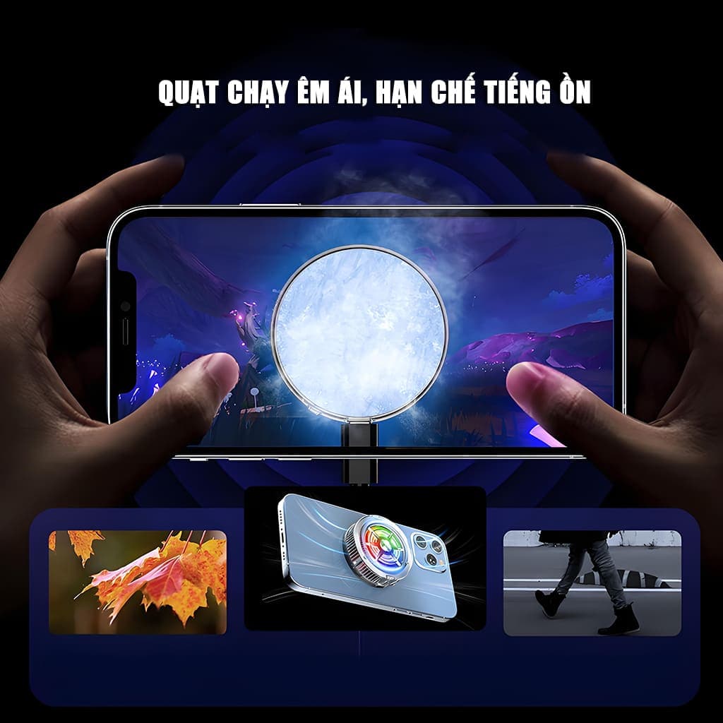 Quạt tản nhiệt điện thoại S2 sò lạnh từ tính Led RGB Gaming thế hệ mới siêu nhẹ đóng băng full mặt - 7