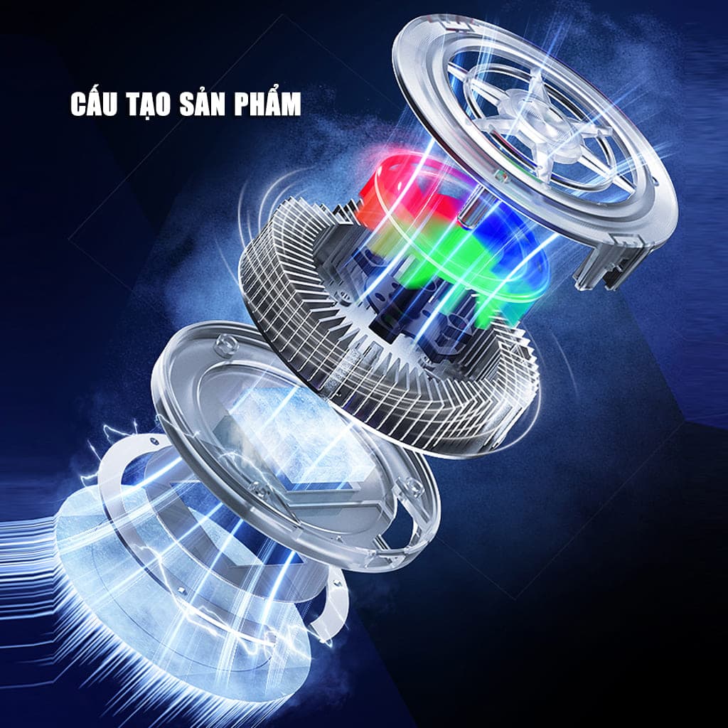 Quạt tản nhiệt điện thoại S2 sò lạnh từ tính Led RGB Gaming thế hệ mới siêu nhẹ đóng băng full mặt - 5