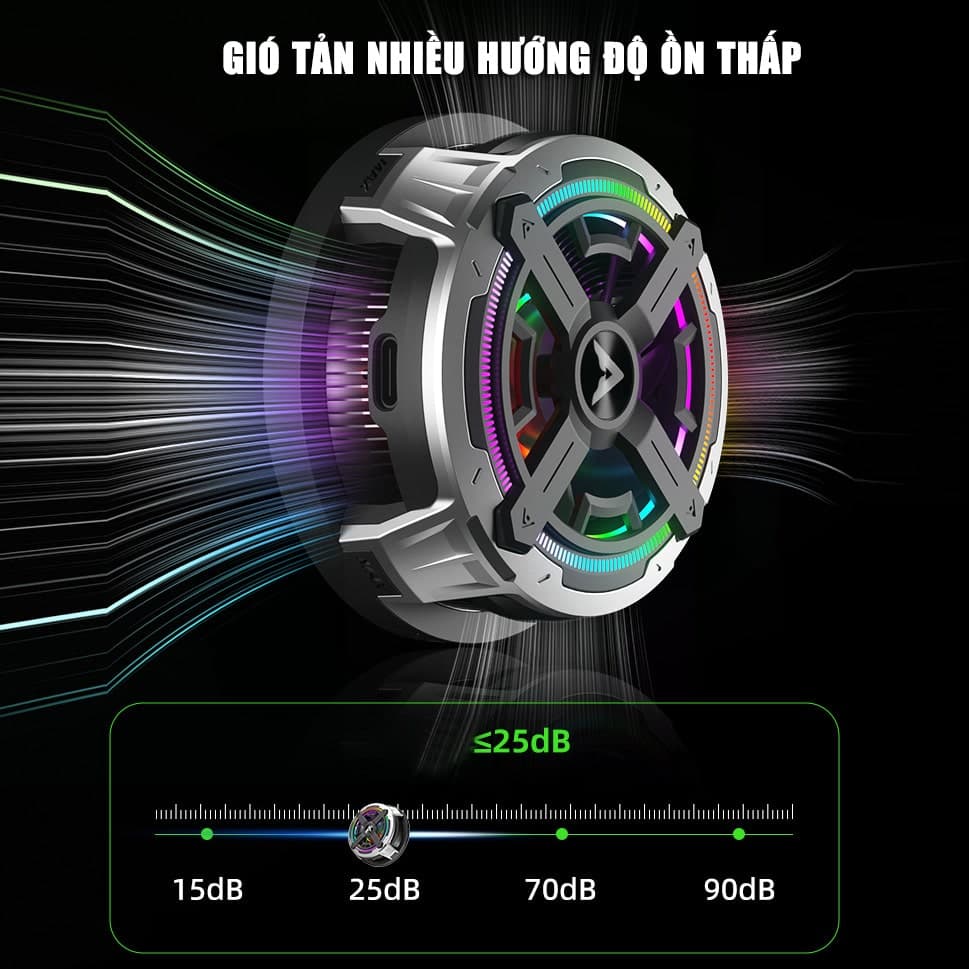 Quạt tản nhiệt ipad máy tính bảng sò lạnh Piva B2 Max có app điều khiển công suất 27W bảo vệ kép NTC kiểm soát nhiệt độ thông minh - 5