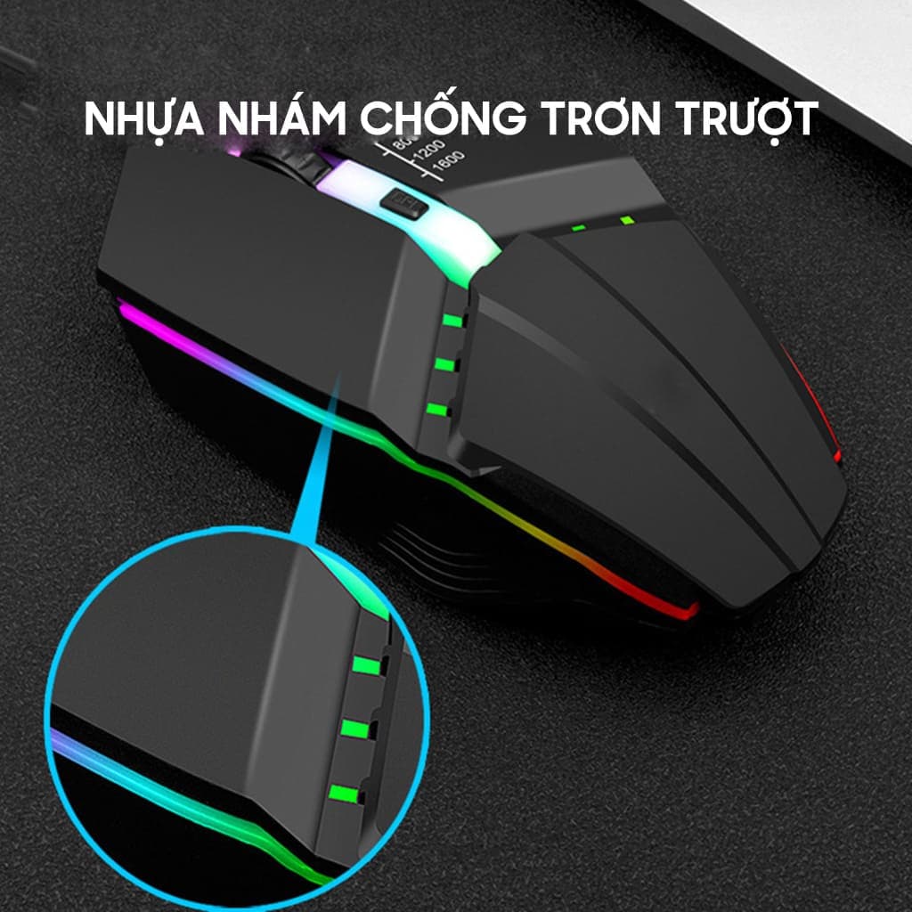 Chuột có dây Gaming X3 1600 DPI USB Led RGB đổi màu chuột máy tính văn phòng chơi game giá rẻ - 9