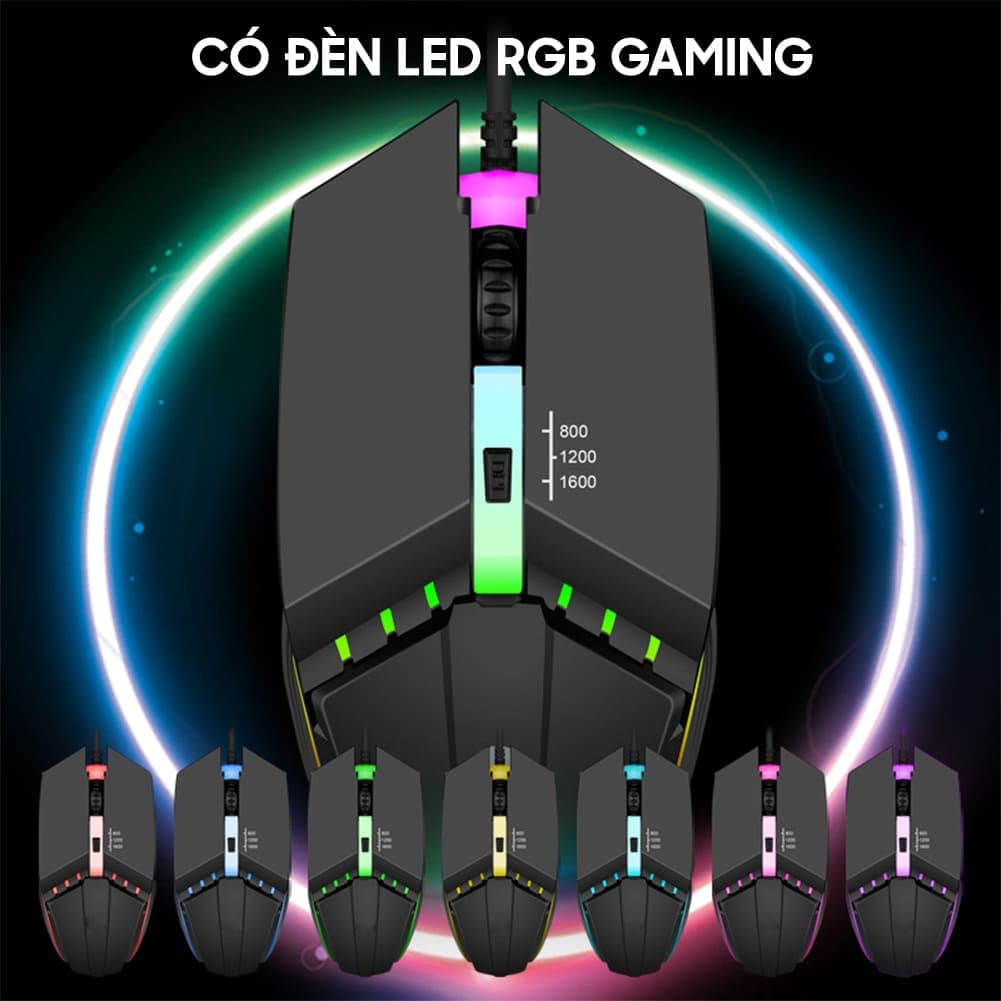 Chuột có dây Gaming X3 1600 DPI USB Led RGB đổi màu chuột máy tính văn phòng chơi game giá rẻ - 8