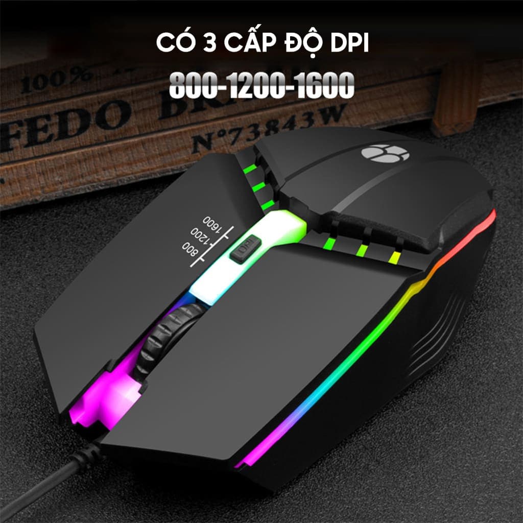 Chuột có dây Gaming X3 1600 DPI USB Led RGB đổi màu chuột máy tính văn phòng chơi game giá rẻ - 7