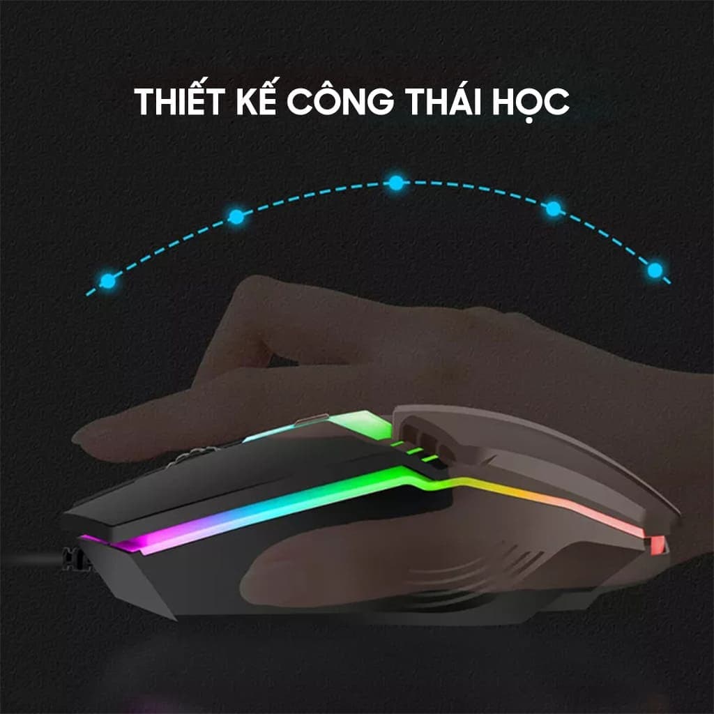 Chuột có dây Gaming X3 1600 DPI USB Led RGB đổi màu chuột máy tính văn phòng chơi game giá rẻ - 4