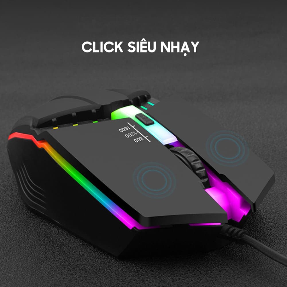 Chuột có dây Gaming X3 1600 DPI USB Led RGB đổi màu chuột máy tính văn phòng chơi game giá rẻ - 3