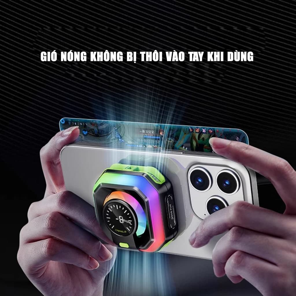 Quạt tản nhiệt điện thoại J86 Pro JS86 HK5 Pro AI Led RGB Rainbow Gaming sò lạnh từ tính thế hệ mới đóng băng full mặt - 5