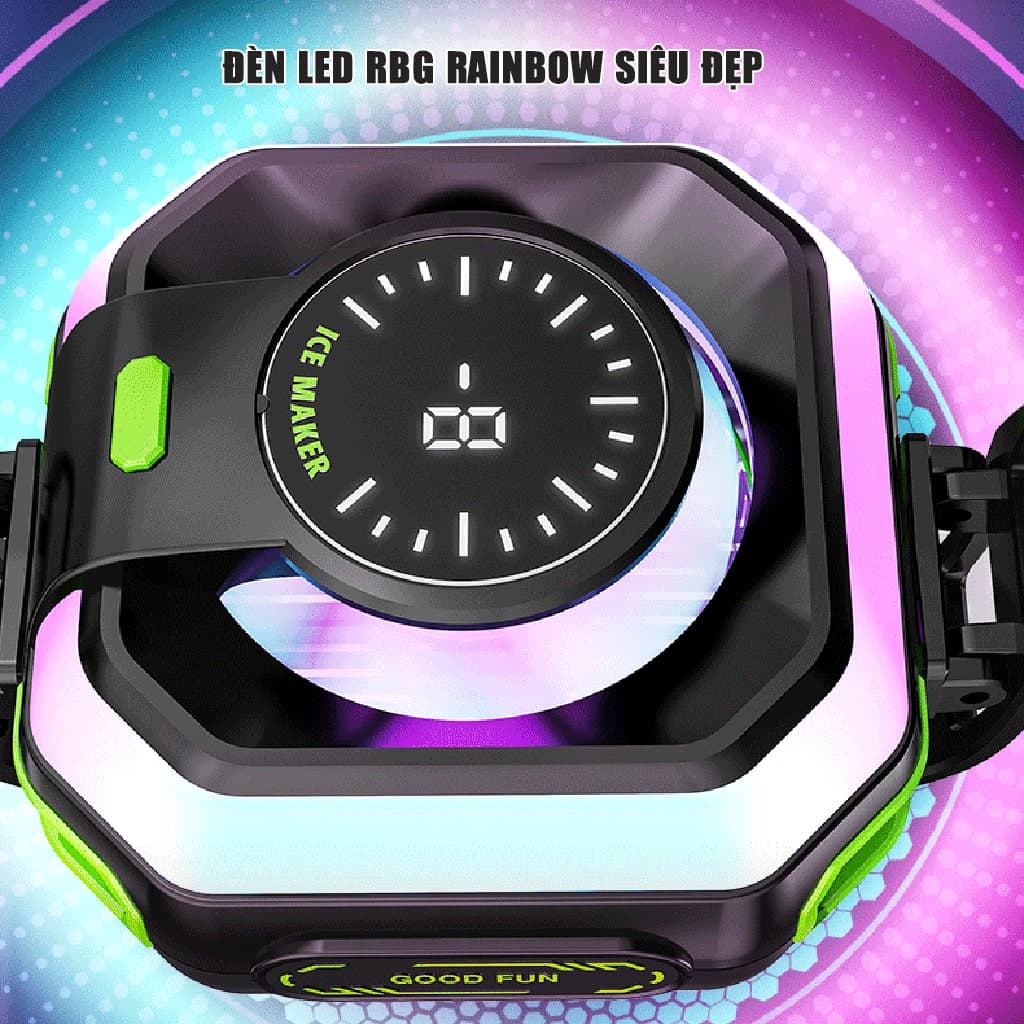 Quạt tản nhiệt điện thoại J86 Pro JS86 HK5 Pro AI Led RGB Rainbow Gaming sò lạnh từ tính thế hệ mới đóng băng full mặt - 6