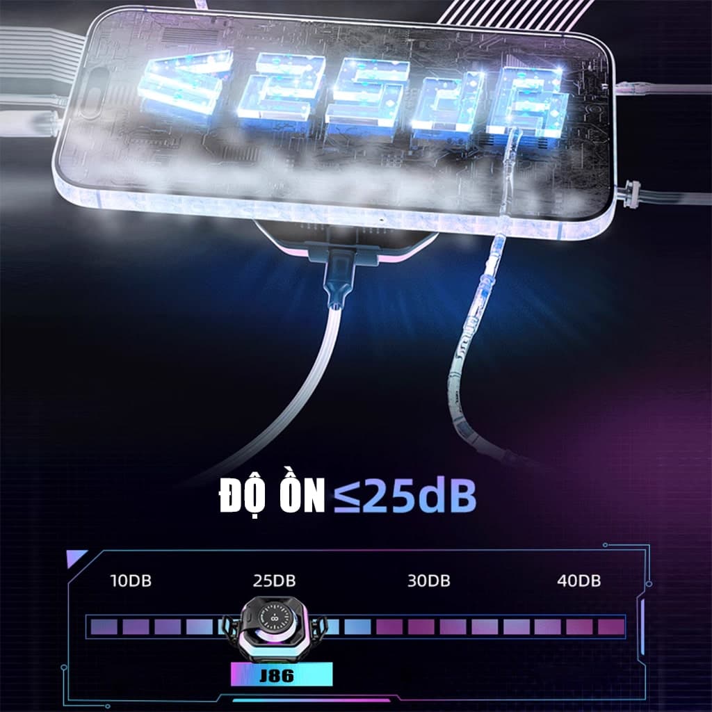 Quạt tản nhiệt điện thoại J86 Pro JS86 HK5 Pro AI Led RGB Rainbow Gaming sò lạnh từ tính thế hệ mới đóng băng full mặt - 8