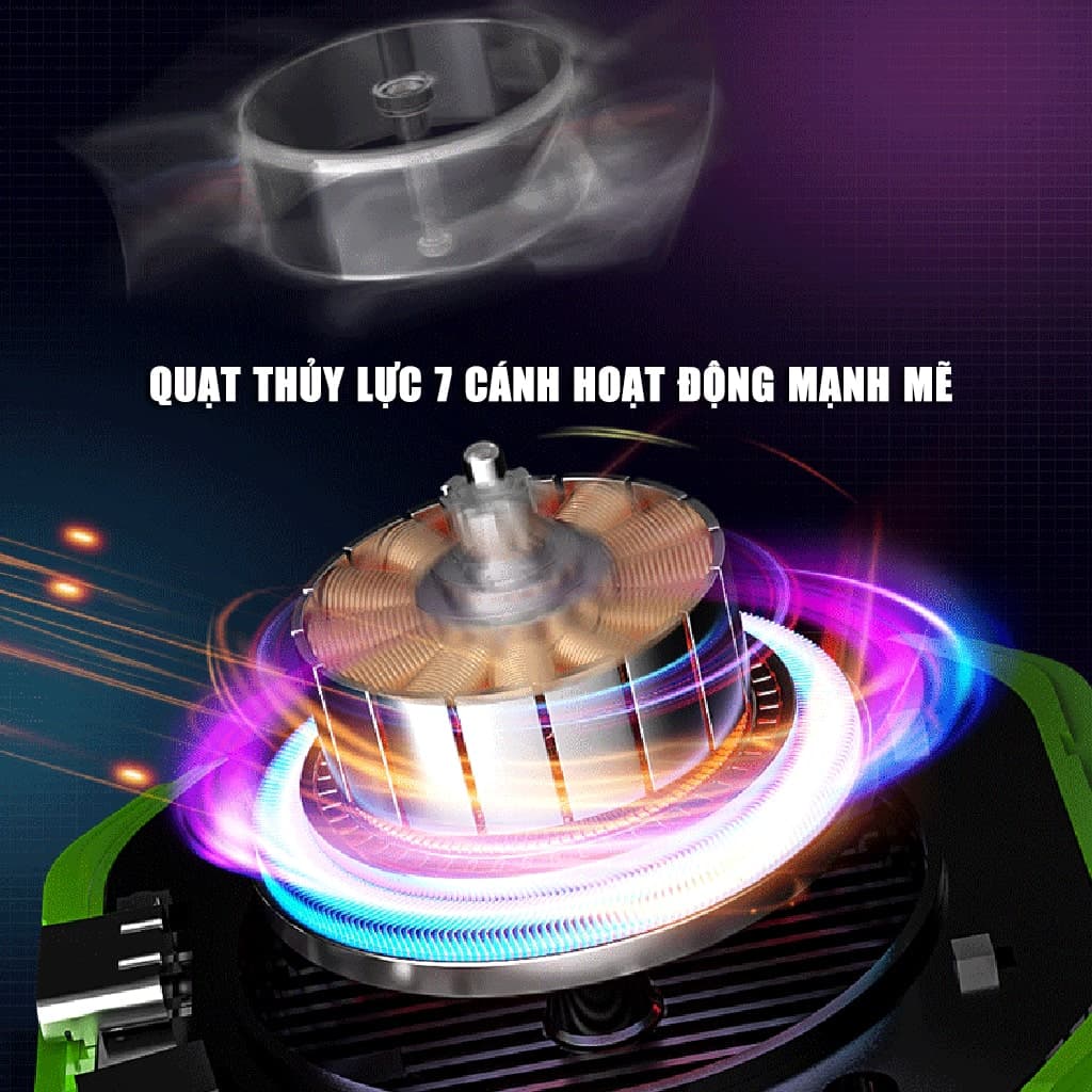 Quạt tản nhiệt điện thoại J86 Pro JS86 HK5 Pro AI Led RGB Rainbow Gaming sò lạnh từ tính thế hệ mới đóng băng full mặt - 9