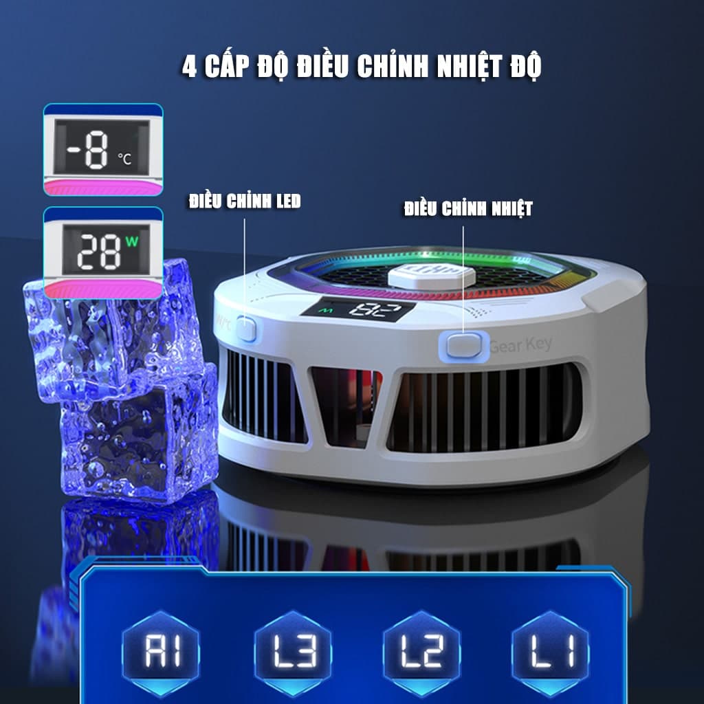 Quạt tản nhiệt điện thoại sò lạnh cao cấp Kiri TH12 kiểm soát nhiệt thông minh AI Led RGB làm lạnh không tụt FPS khi chơi game PUBG - 5