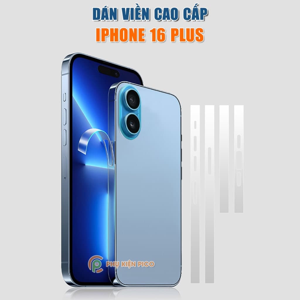 2 bộ dán viền Iphone 16 Plus PPF dẻo trong suốt tự phục hồi vết xước