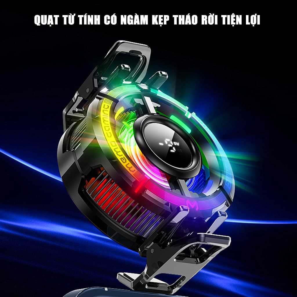 Quạt tản nhiệt điện thoại sò lạnh từ tính Memo CX15 Pro AI RGB Gaming thế hệ mới đóng băng bề mặt - 5