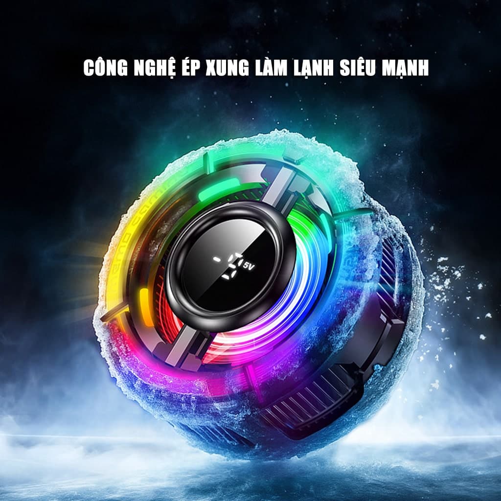 Quạt tản nhiệt điện thoại sò lạnh từ tính Memo CX15 Pro AI RGB Gaming thế hệ mới đóng băng bề mặt - 7