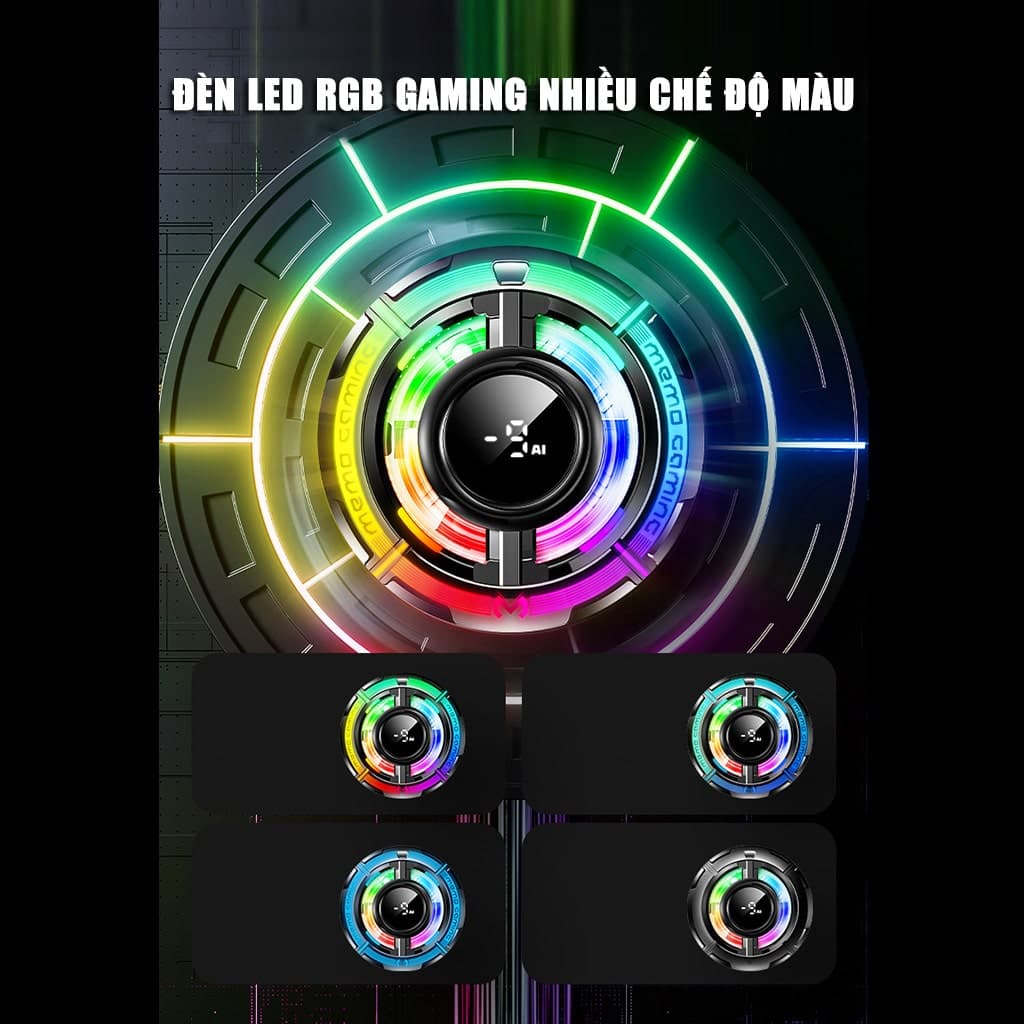 Quạt tản nhiệt điện thoại sò lạnh từ tính Memo CX15 Pro AI RGB Gaming thế hệ mới đóng băng bề mặt - 9