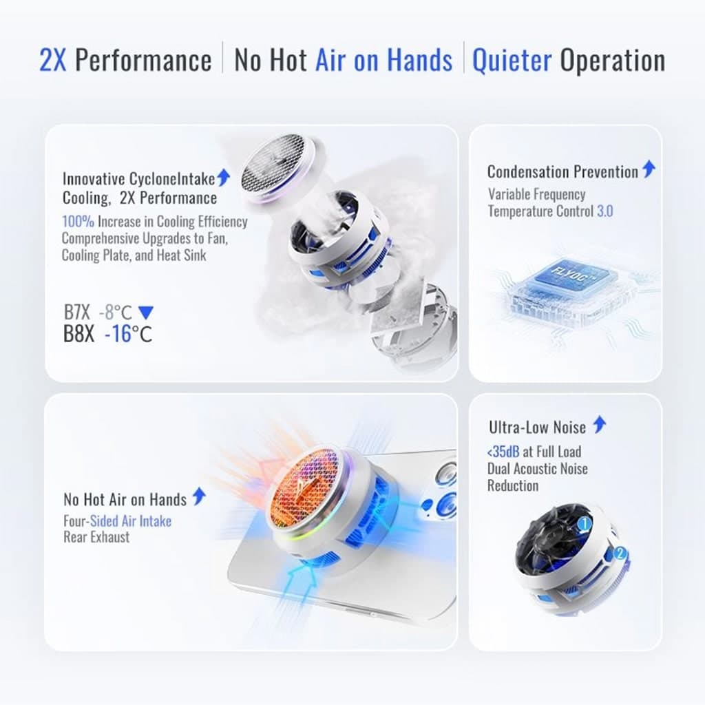 Quạt tản nhiệt điện thoại sò lạnh cao cấp Flydigi B8X 27W Led RGB có App điều điều chỉnh nhiệt độ - 3