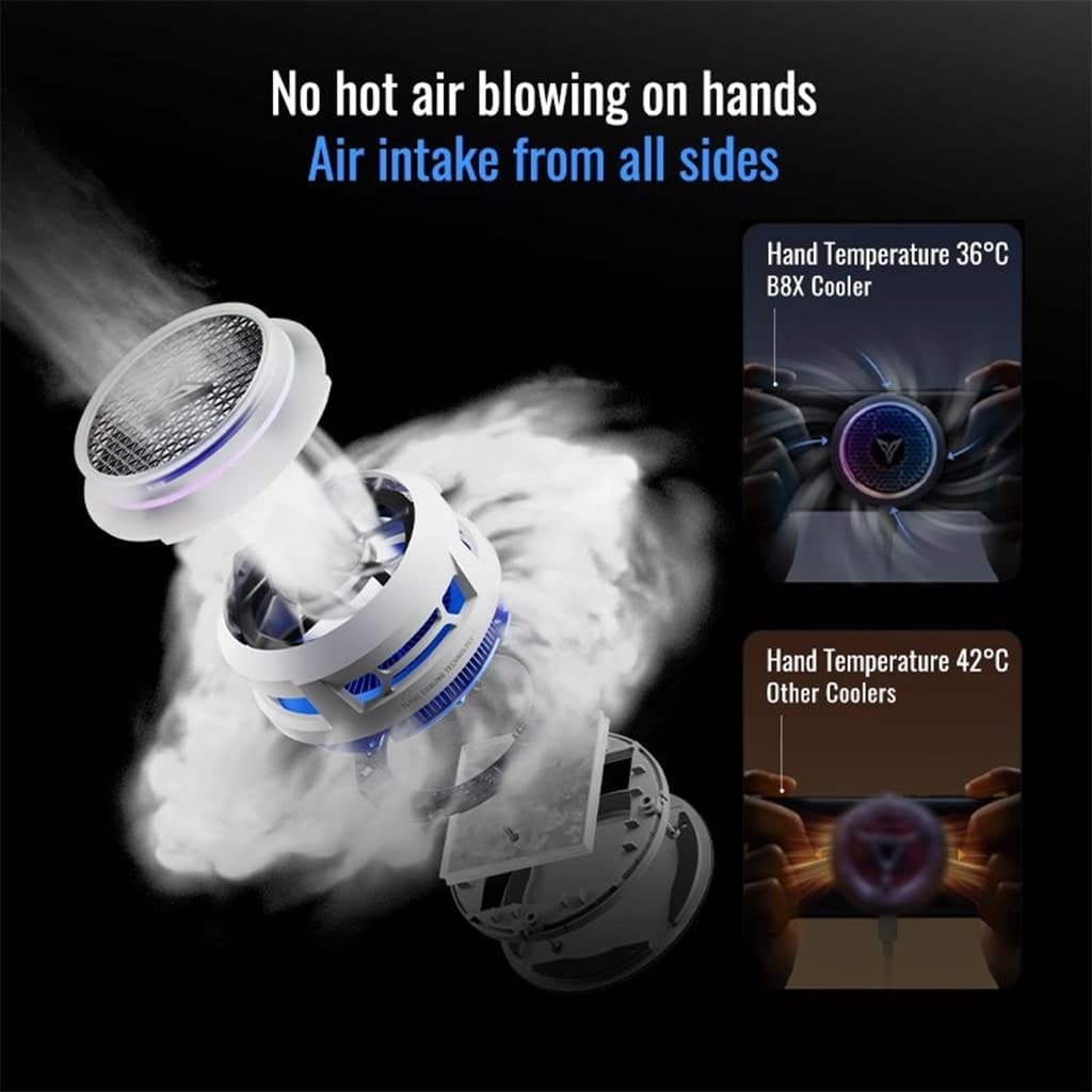 Quạt tản nhiệt điện thoại sò lạnh cao cấp Flydigi B8X 27W Led RGB có App điều điều chỉnh nhiệt độ - 7