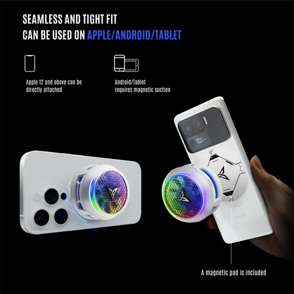 Quạt tản nhiệt điện thoại sò lạnh cao cấp Flydigi B8X 27W Led RGB có App điều điều chỉnh nhiệt độ - 9