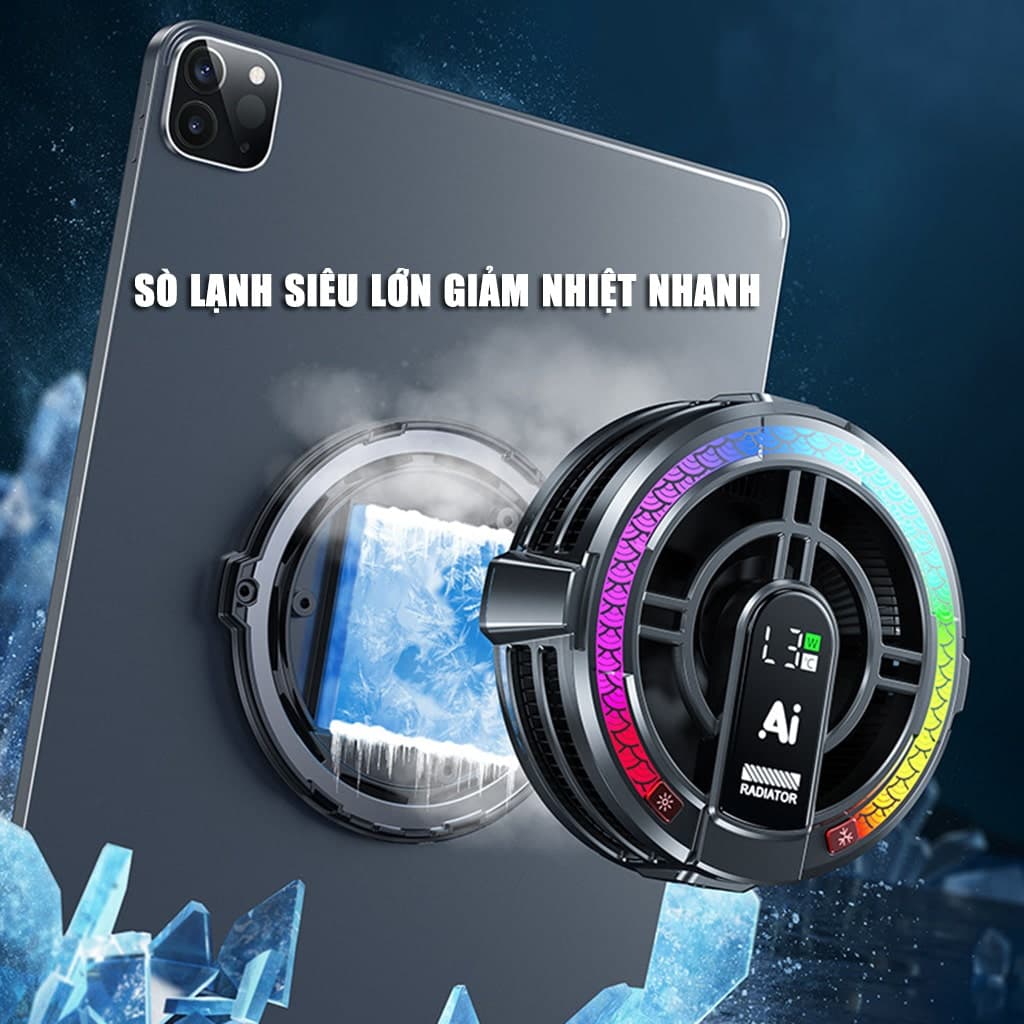 Quạt tản nhiệt ipad máy tính bảng sò lạnh TH06 Pro kiểm soát nhiệt độ thông minh AI công suất 24W - 11