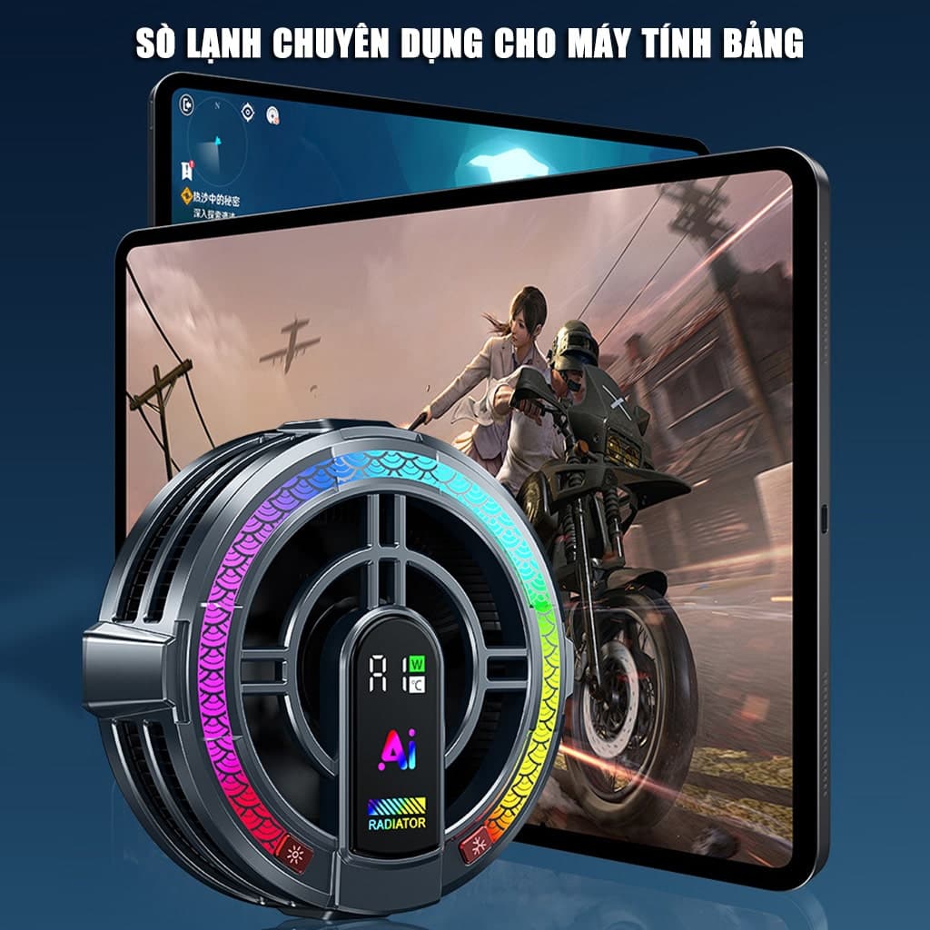 Quạt tản nhiệt ipad máy tính bảng sò lạnh TH06 Pro kiểm soát nhiệt độ thông minh AI công suất 24W - 4