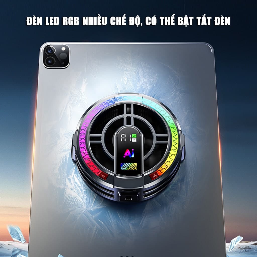 Quạt tản nhiệt ipad máy tính bảng sò lạnh TH06 Pro kiểm soát nhiệt độ thông minh AI công suất 24W - 5