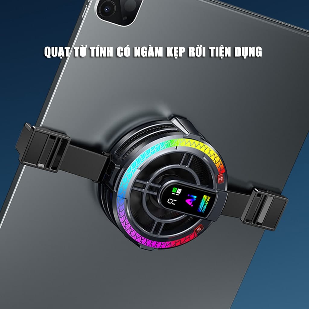 Quạt tản nhiệt ipad máy tính bảng sò lạnh TH06 Pro kiểm soát nhiệt độ thông minh AI công suất 24W - 8