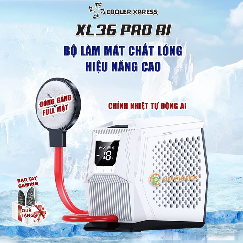 Quạt tản nhiệt điện thoại máy tính bảng sò lạnh nước từ tính XL36 PRO AI 36W hiệu năng cao đóng băng full mặt