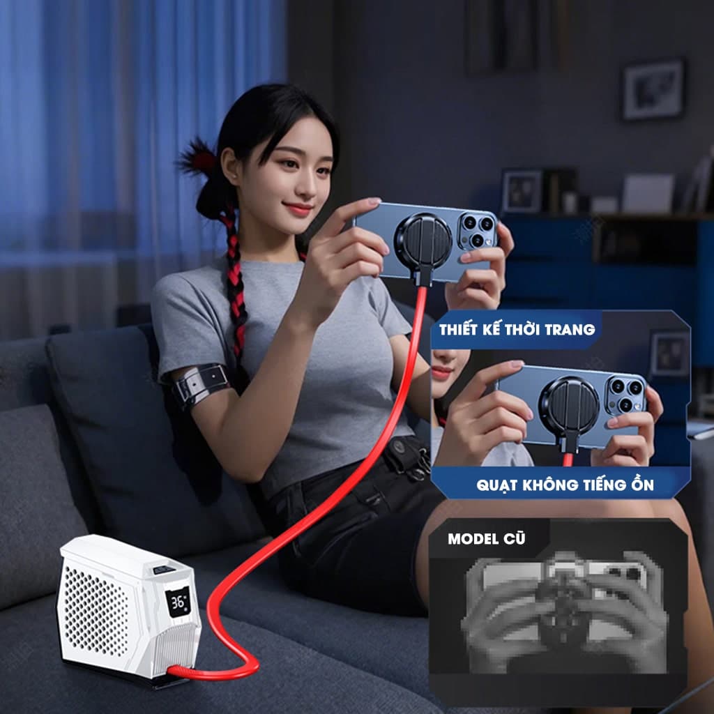 Quạt tản nhiệt điện thoại máy tính bảng sò lạnh nước từ tính XL36 PRO AI 36W hiệu năng cao đóng băng full mặt - 3