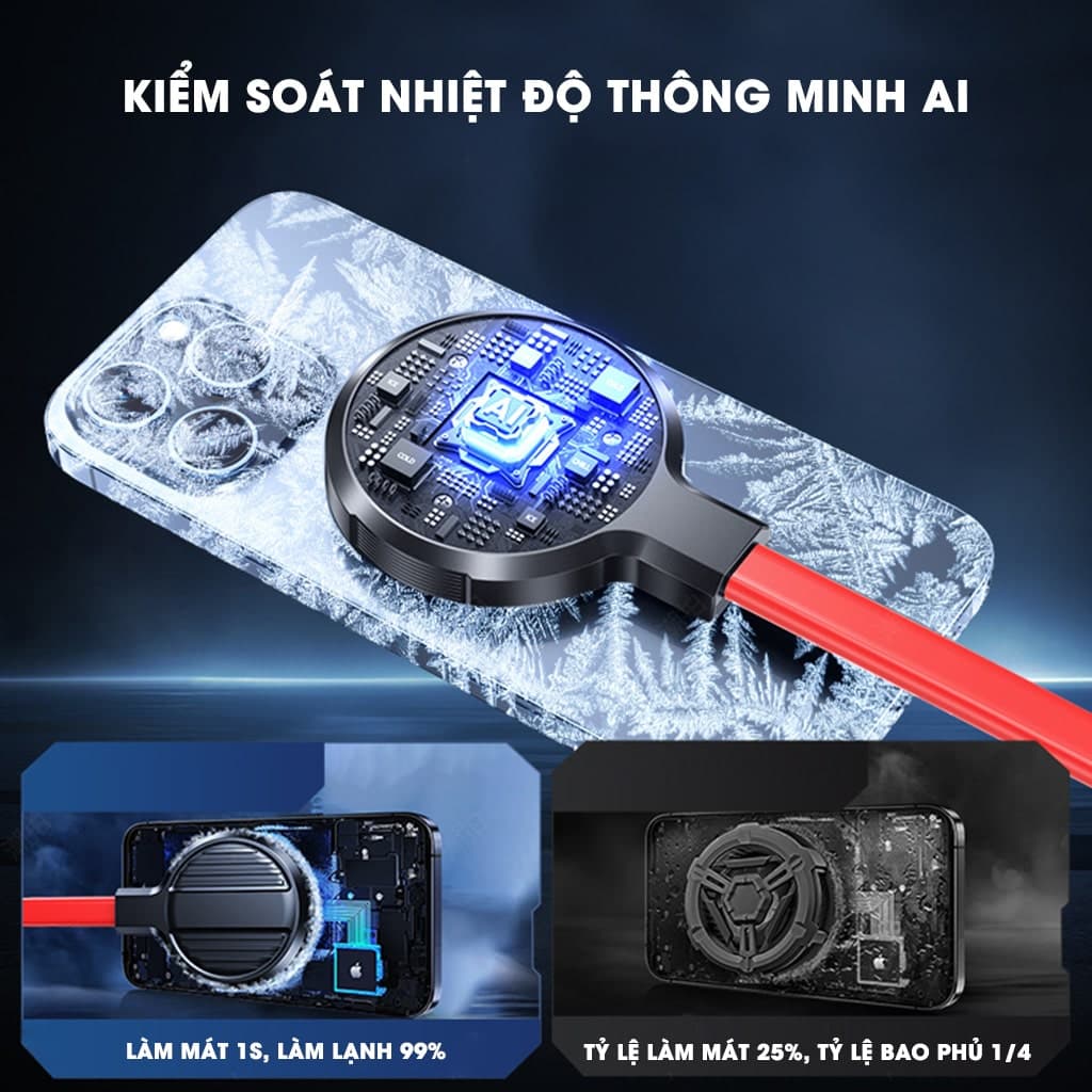 Quạt tản nhiệt điện thoại máy tính bảng sò lạnh nước từ tính XL36 PRO AI 36W hiệu năng cao đóng băng full mặt - 5