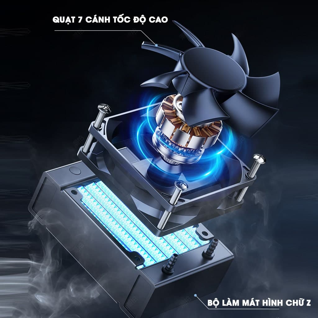 Quạt tản nhiệt điện thoại máy tính bảng sò lạnh nước từ tính XL36 PRO AI 36W hiệu năng cao đóng băng full mặt - 7