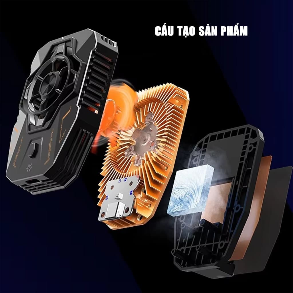 Quạt tản nhiệt điện thoại sò lạnh C20 Led RGB Gaming 3 chế độ làm lạnh giảm nhiệt nhanh - 10