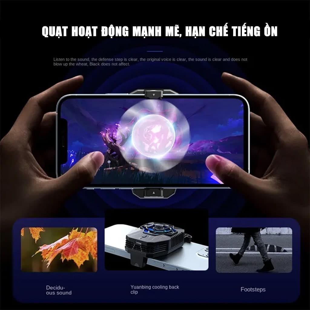 Quạt tản nhiệt điện thoại sò lạnh C20 Led RGB Gaming 3 chế độ làm lạnh giảm nhiệt nhanh - 9