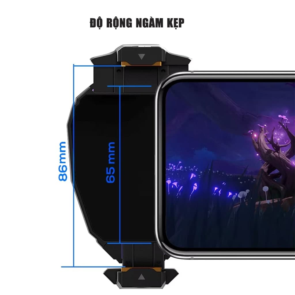 Quạt tản nhiệt điện thoại sò lạnh C50 Led RGB Gaming sò lạnh cỡ lớn 30x30mm giảm nhiệt nhanh - 11