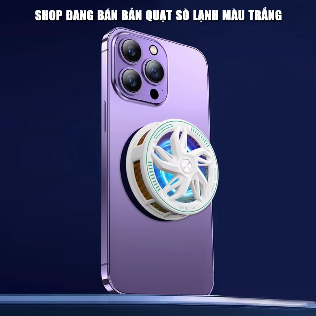 Quạt tản nhiệt điện thoại sò lạnh từ tính S18X Pro màu trắng Led Gaming hỗ trợ tăng FPS Game Mobile Liên Quân Pubg FF - 3