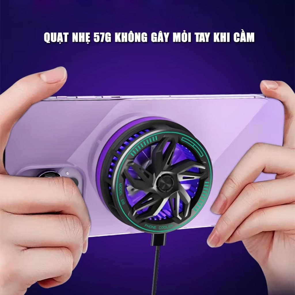 Quạt tản nhiệt điện thoại sò lạnh từ tính S18X Pro màu trắng Led Gaming hỗ trợ tăng FPS Game Mobile Liên Quân Pubg FF - 6