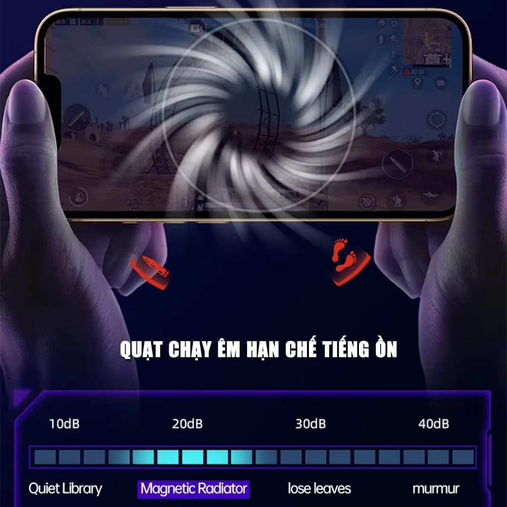 Quạt tản nhiệt điện thoại sò lạnh từ tính S18X Pro màu trắng Led Gaming hỗ trợ tăng FPS Game Mobile Liên Quân Pubg FF - 7