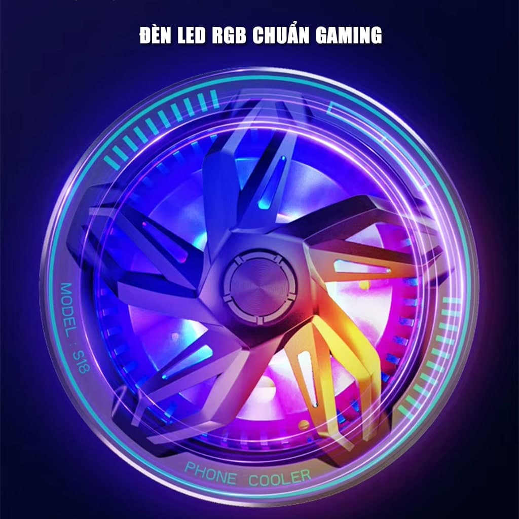 Quạt tản nhiệt điện thoại sò lạnh từ tính S18X Pro màu trắng Led Gaming hỗ trợ tăng FPS Game Mobile Liên Quân Pubg FF - 8