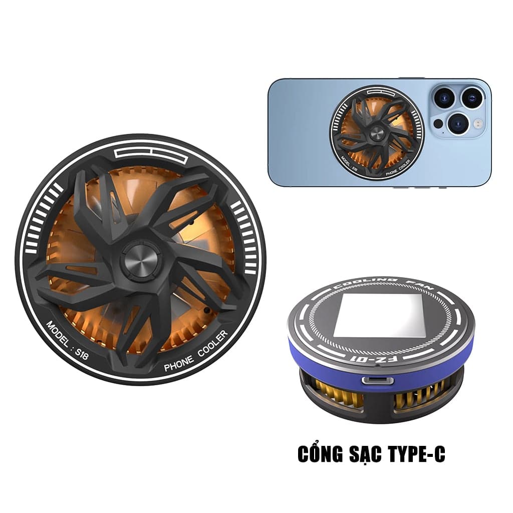 Quạt tản nhiệt điện thoại sò lạnh từ tính S18X Pro màu trắng Led Gaming hỗ trợ tăng FPS Game Mobile Liên Quân Pubg FF - 9