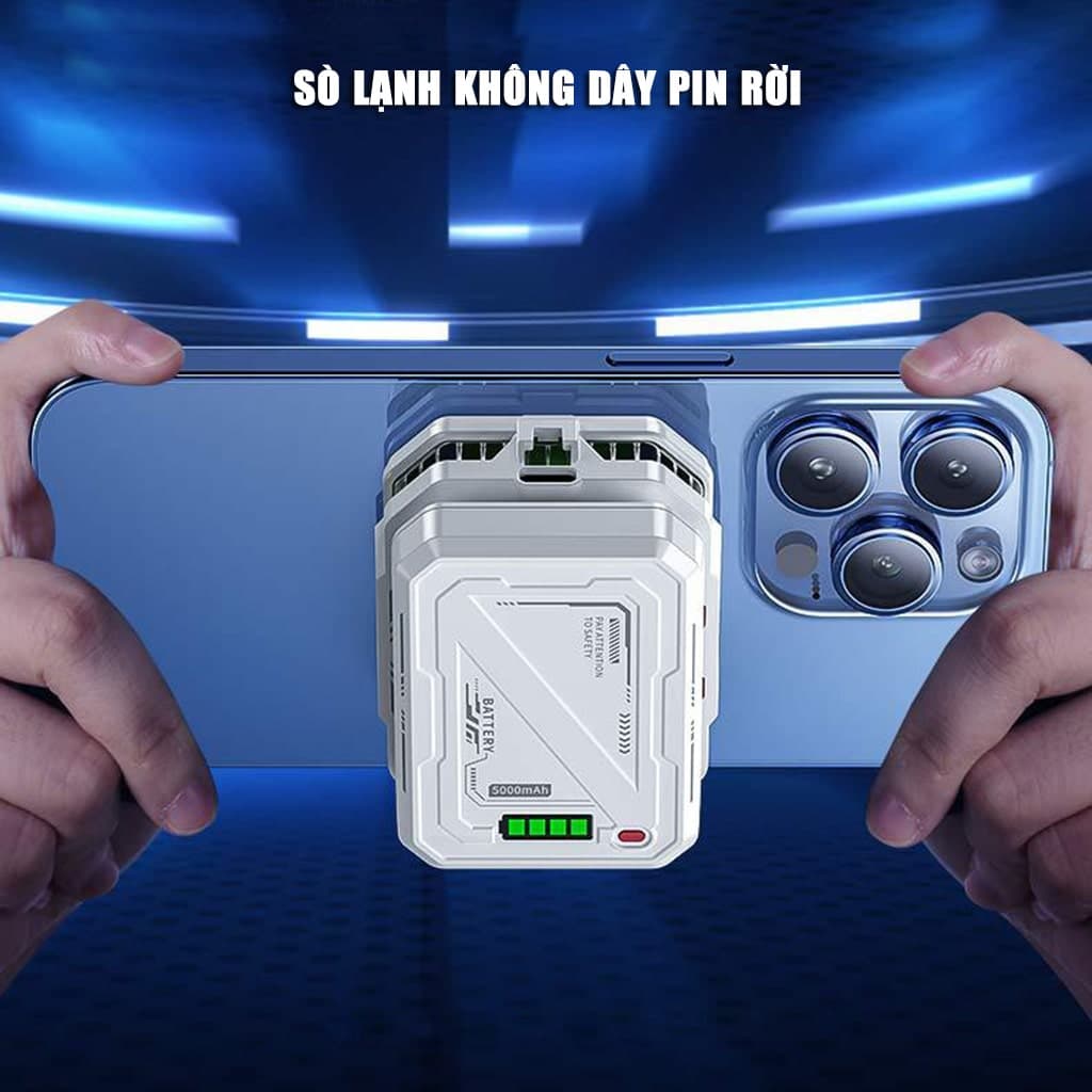 Quạt tản nhiệt điện thoại sò lạnh không dây TH10 Pro pin rời 5000mAh 7 cấp độ làm lạnh Led RGB từ tính có ngàm kẹp đóng băng full mặt - 7