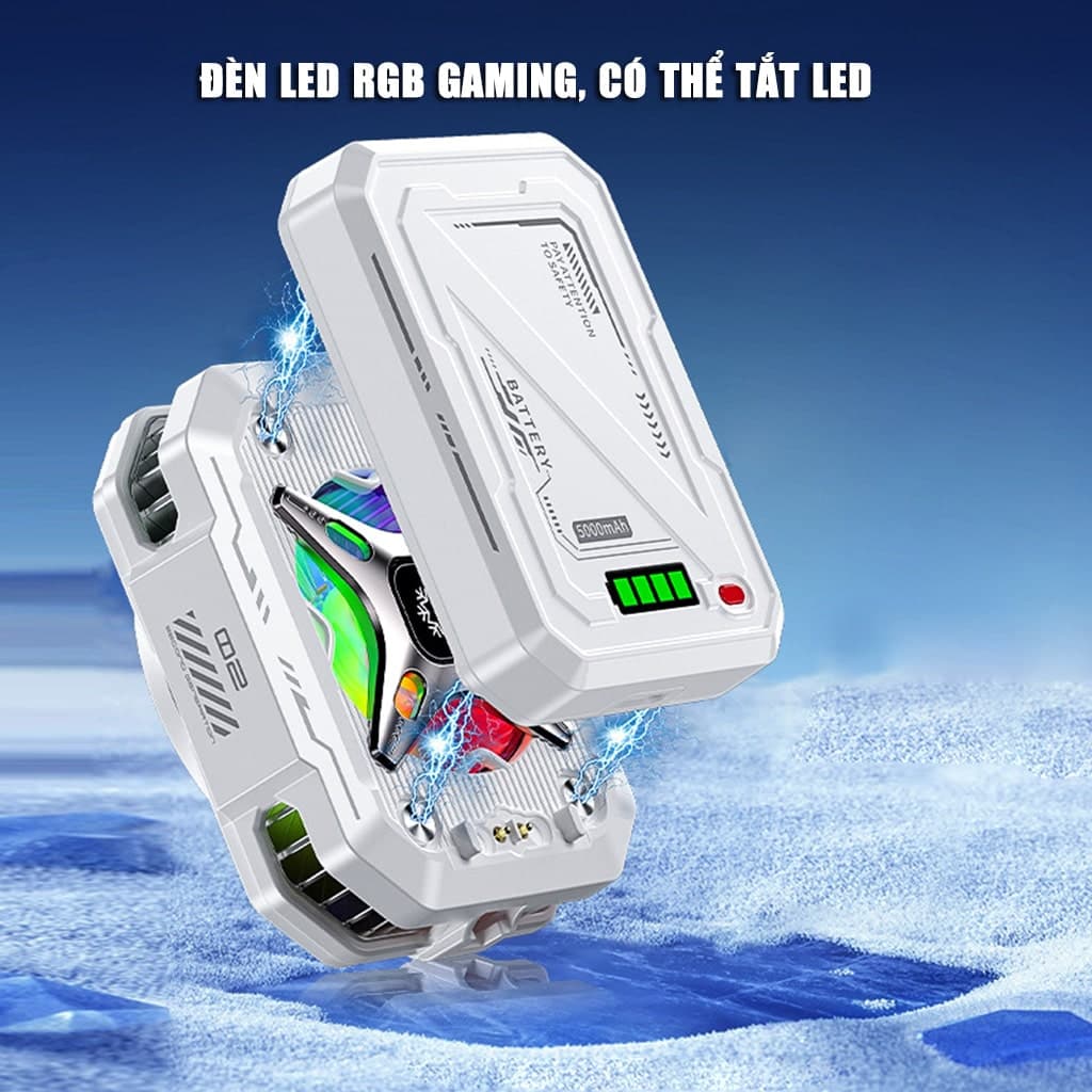 Quạt tản nhiệt điện thoại sò lạnh không dây TH10 Pro pin rời 5000mAh 7 cấp độ làm lạnh Led RGB từ tính có ngàm kẹp đóng băng full mặt - 9