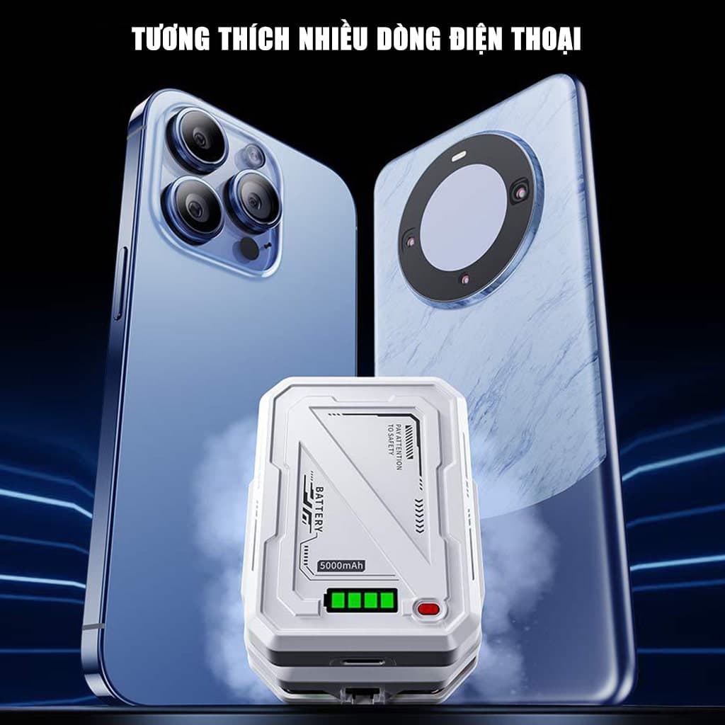 Quạt tản nhiệt điện thoại sò lạnh không dây TH10 Pro pin rời 5000mAh 7 cấp độ làm lạnh Led RGB từ tính có ngàm kẹp đóng băng full mặt - 8