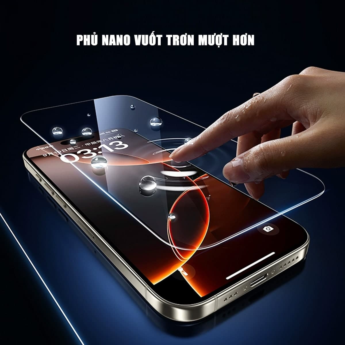 Kính cường lực Iphone 16 Pro Max trong suốt full màn hình hãng Smart Devil có khung hỗ trợ dán - 8