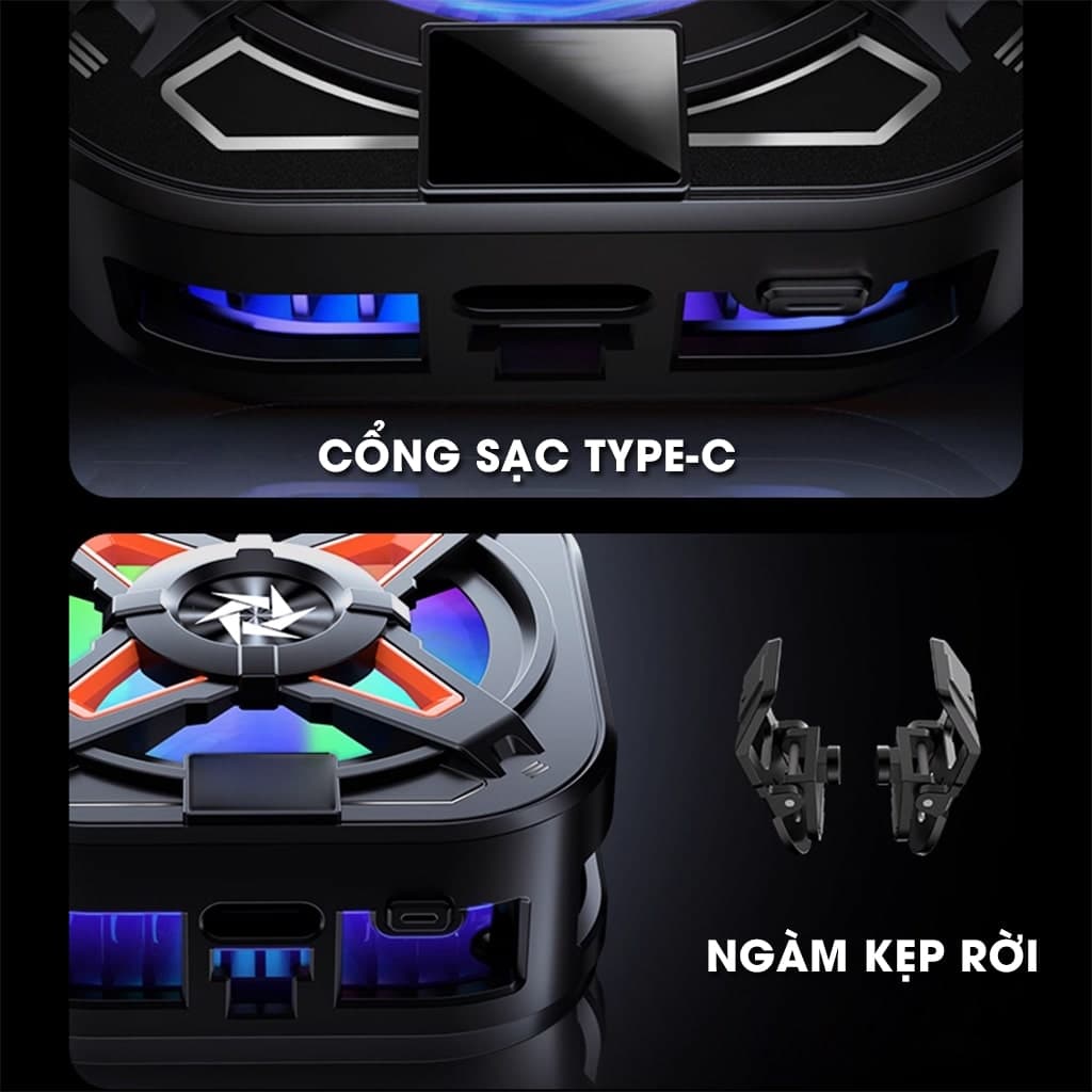 Quạt tản nhiệt điện thoại sò lạnh từ tính có ngàm kẹp rời SL54 SE Led RGB Gaming hỗ trợ tăng FPS Game Mobile Liên Quân Pubg FF - 11