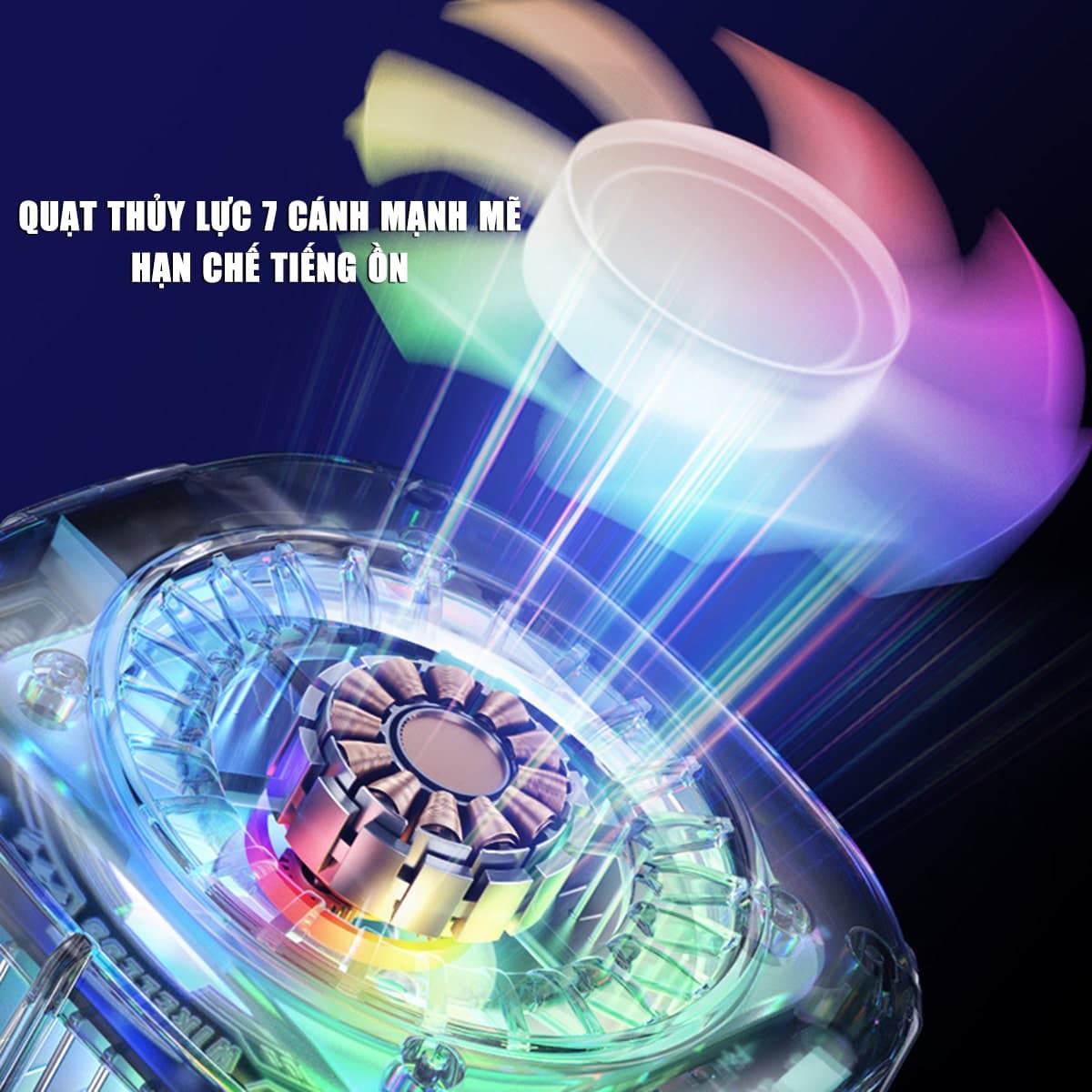 Quạt tản nhiệt điện thoại sò lạnh từ tính có ngàm kẹp rời X122 SE Pro đóng băng full mặt vỏ trong suốt đèn Led RGB - 10