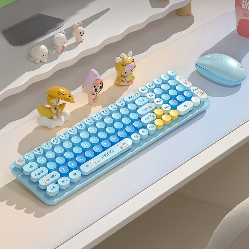 Bộ bàn phím chuột không dây Baby Bear - chuột máy tính không dây bàn phím MOFII hồng dễ thương Wireless - 5