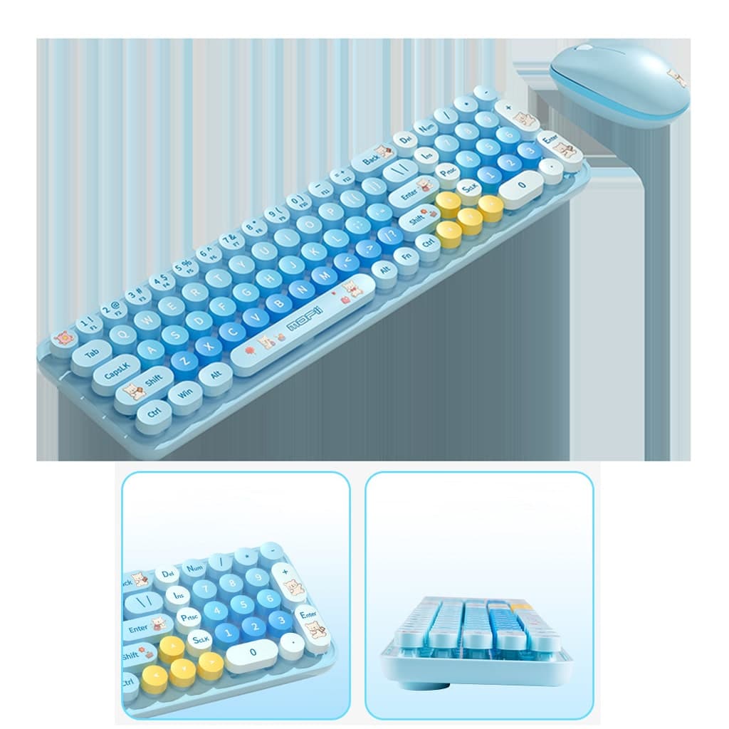 Bộ bàn phím chuột không dây Baby Bear - chuột máy tính không dây bàn phím MOFII hồng dễ thương Wireless - 8