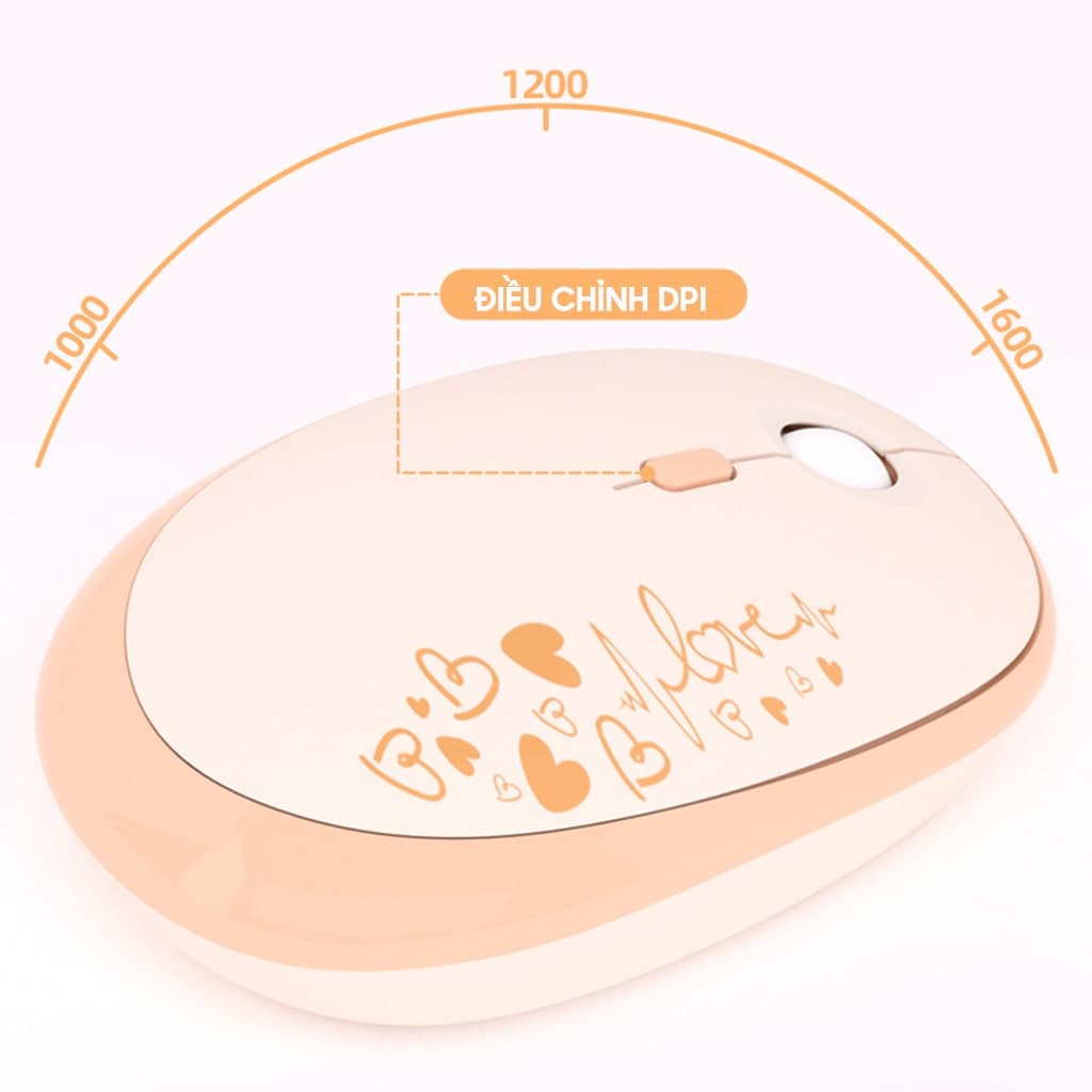 Bộ bàn phím chuột không dây cute Lovely - chuột máy tính không dây bàn phím MOFII hồng dễ thương Wireless - 11