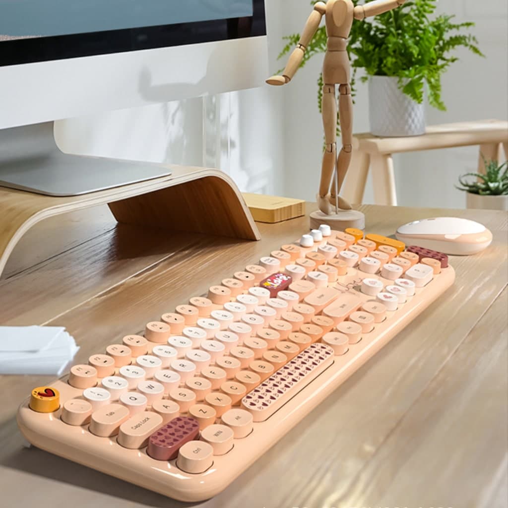 Bộ bàn phím chuột không dây cute Lovely - chuột máy tính không dây bàn phím MOFII hồng dễ thương Wireless - 5